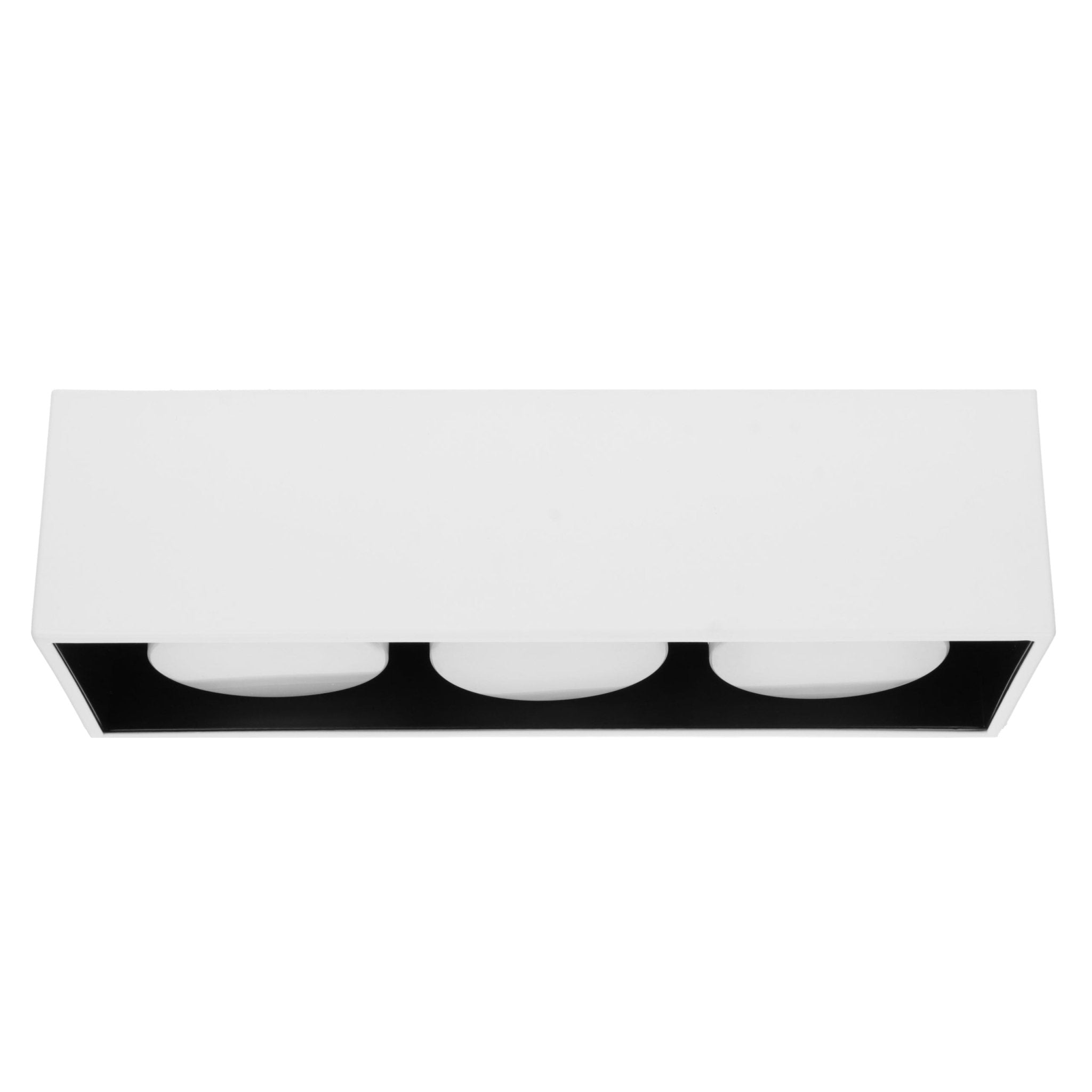 Cube Plafondlamp met 3 lichtpunten - Draaibaar licht -  Staal - 30 x 8 cm - Wit - LED.nl