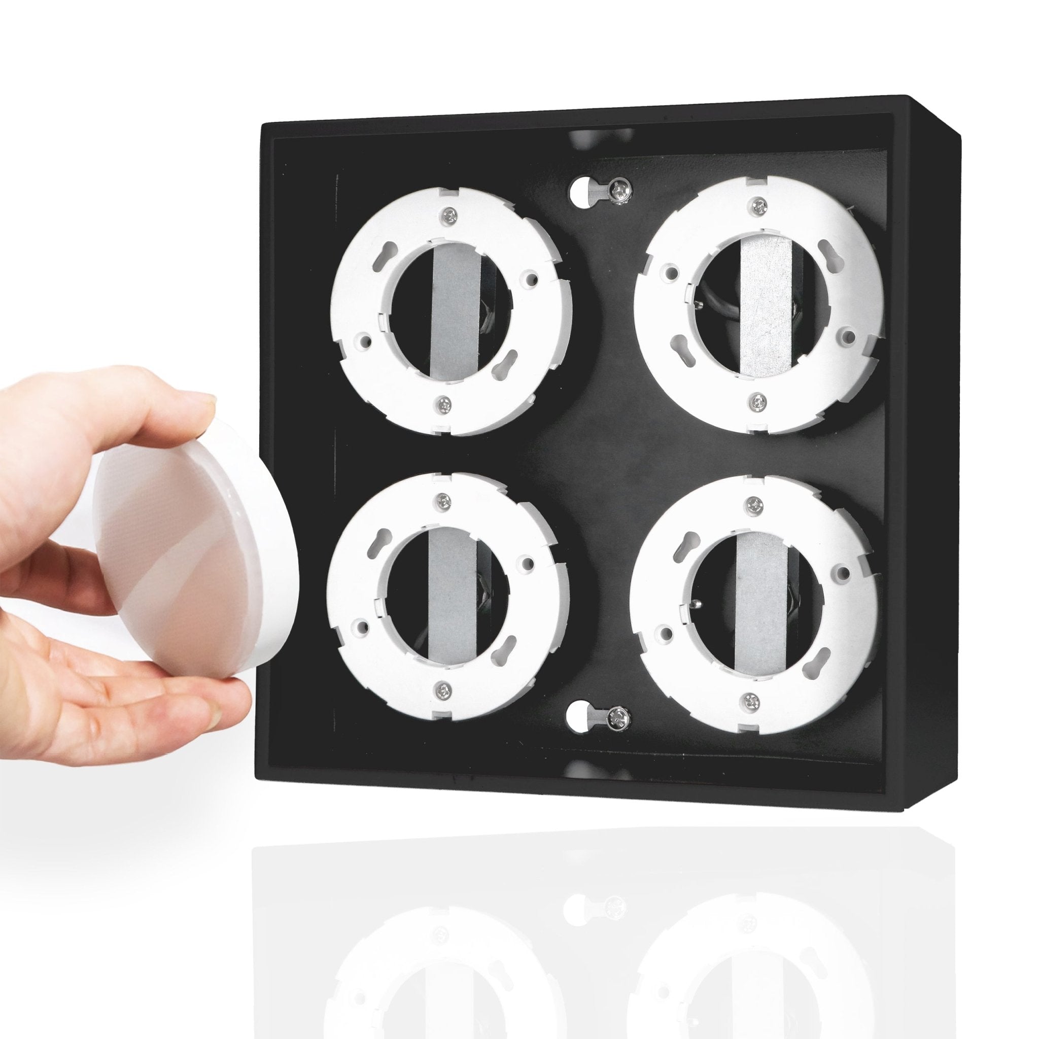 Cube Plafonniere met 4 lichtpunten - Draaibaar licht -  Staal - 20 x 20 cm - Zwart - LED.nl