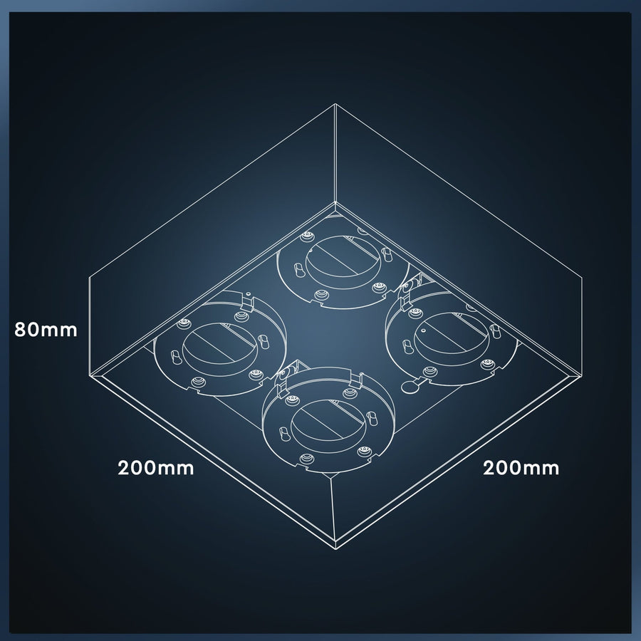 LED's Light Cube LED Ceiling Lamp - 4 light points - Rotatable light - Steel - 20 x 20 cm - Black - LED.nl