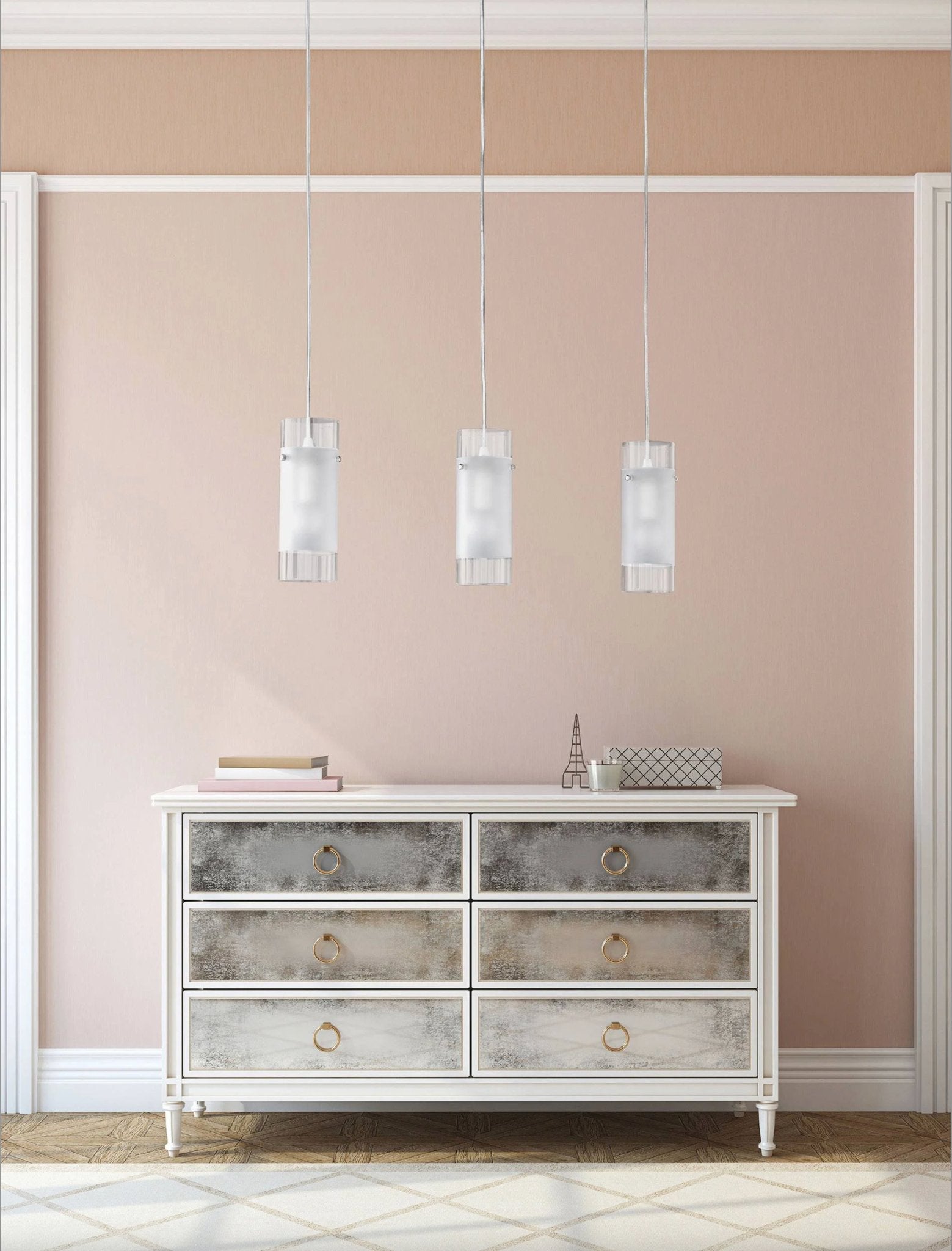 Deco Hanglamp eetkamer incl. 3 led lampen - Dimbaar zonder dimmer - Warm wit licht - Zilver - LED.nl