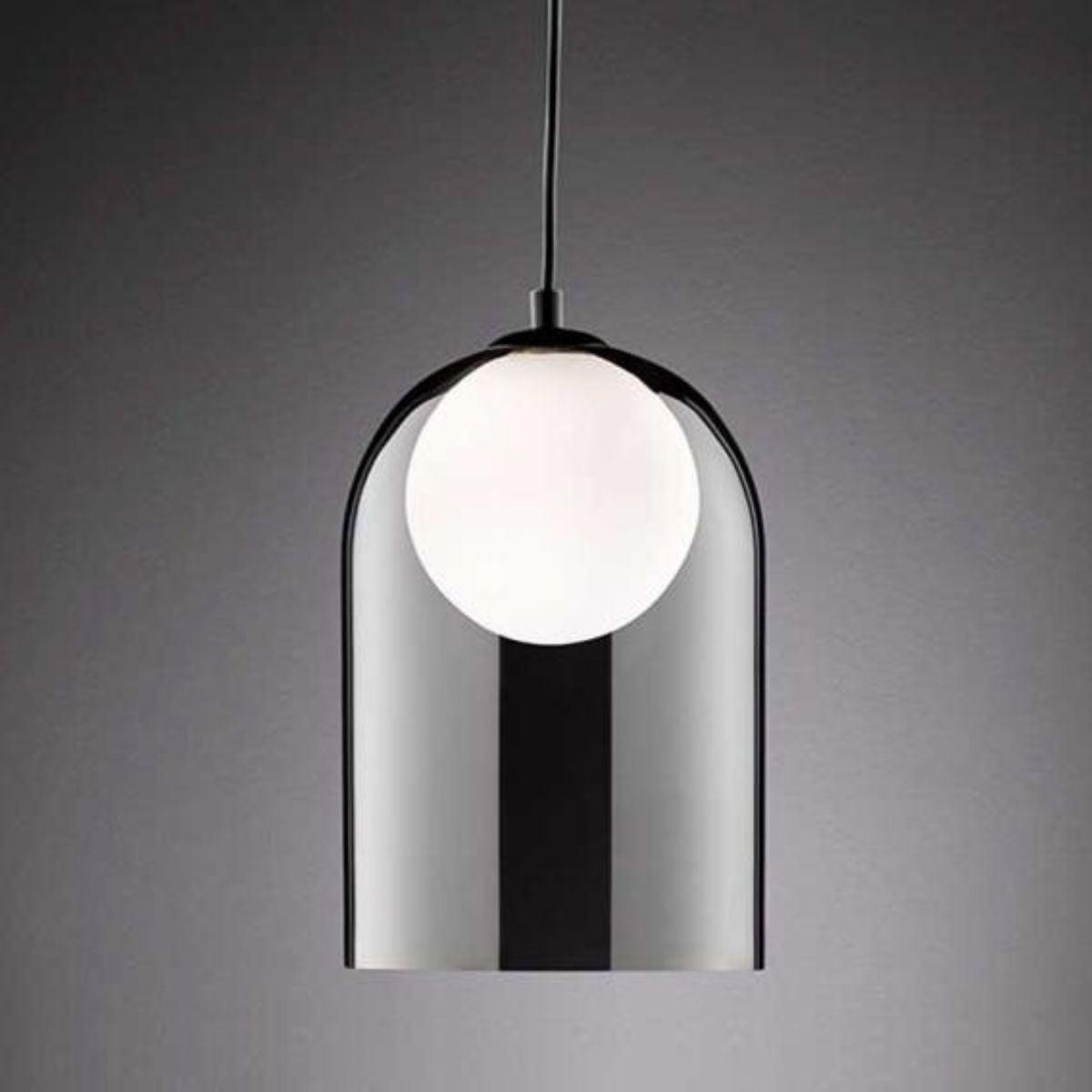 Deco Hanglamp Smoke Glas - Complete set incl. led lamp - Warm wit licht - Zwart - LED.nl