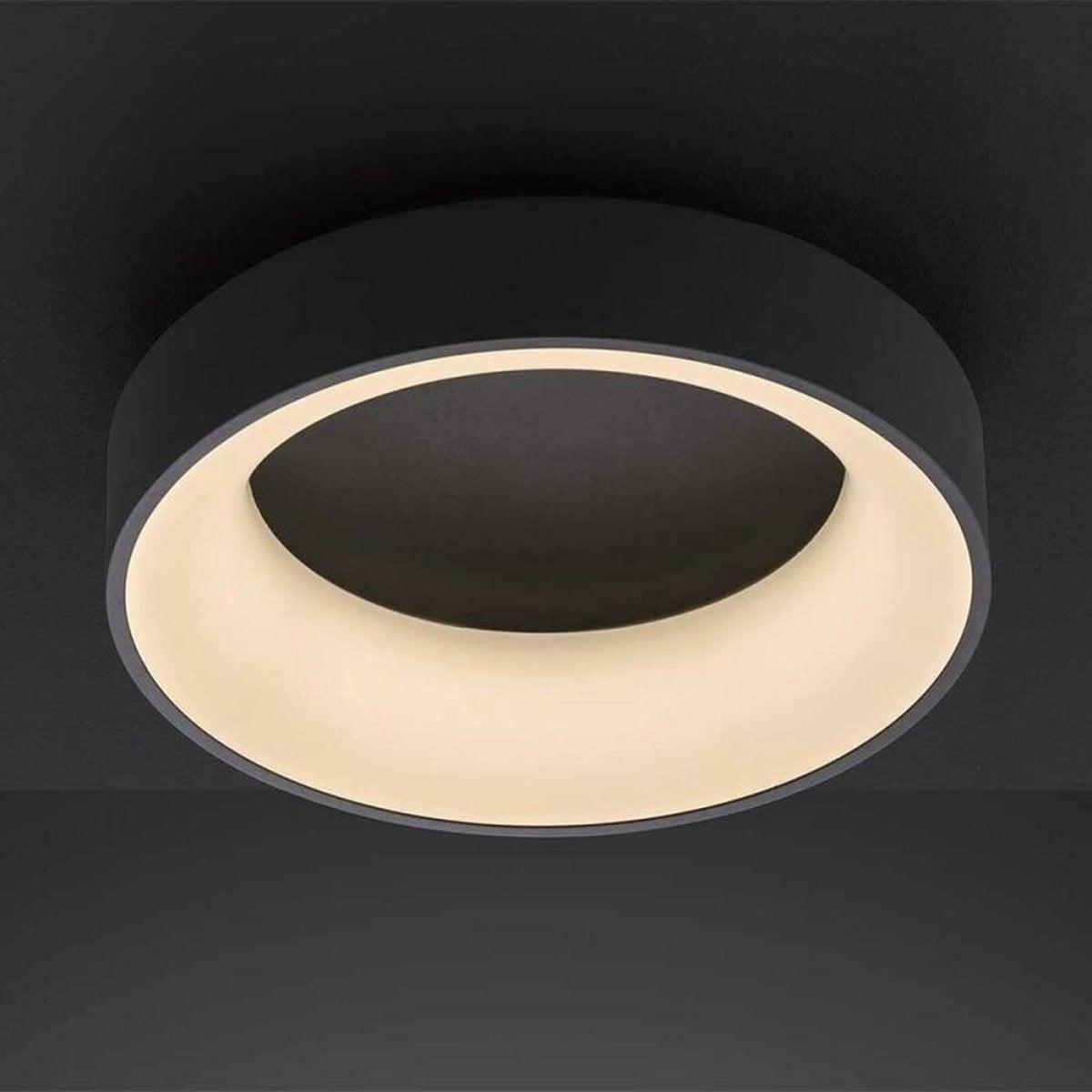 Deco Plafondlamp zwart Ø 45 cm met afstandsbediening - Dimbaar wit licht - Achtergrondverlichting - LED.nl