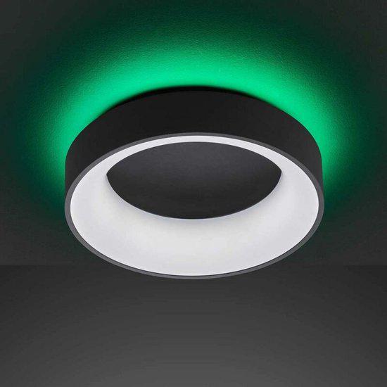 Deco Plafondlamp zwart Ø 45 cm met afstandsbediening - Dimbaar wit licht - Achtergrondverlichting - LED.nl