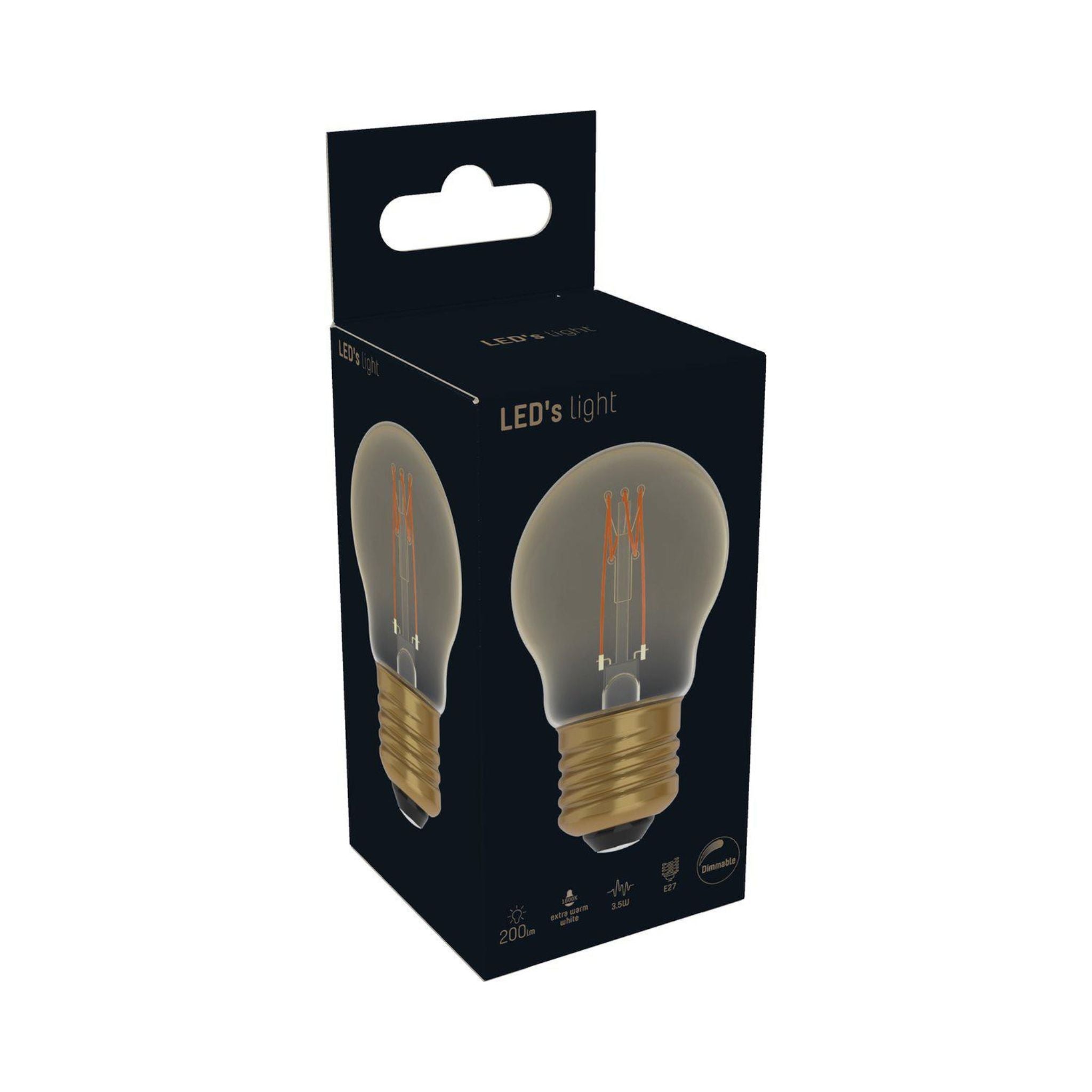 DecoDim LED Filament Lamp Goud E27 - Dimbaar - Extra warm wit - Ø 4.5 cm - 2.5W (15W) - LED.nl