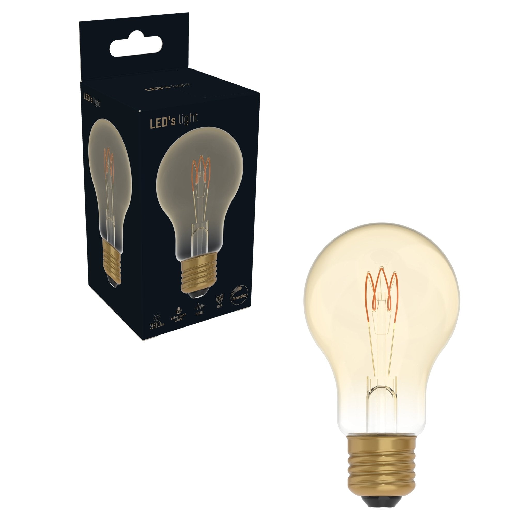 DecoDim LED Filament Lamp Goud E27 - Dimbaar - Extra warm wit - Ø 6 cm - 2.5W (15W) - LED.nl