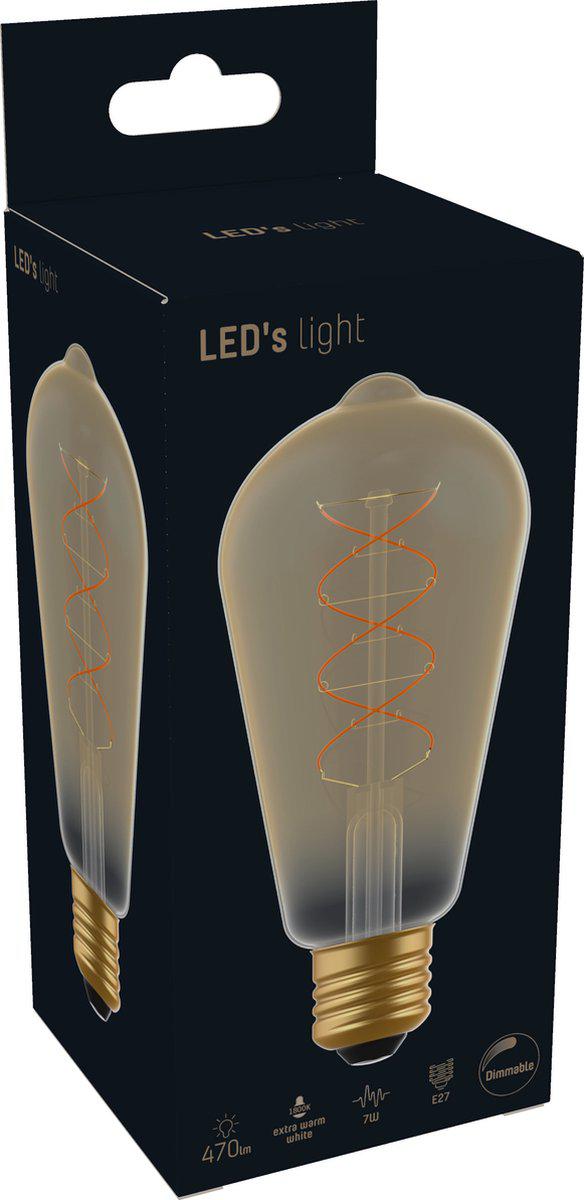 DecoDim LED Lamp Goud E27 - Dimbaar - Extra warm wit - ST64 Edison - 4W (25W) - LED.nl