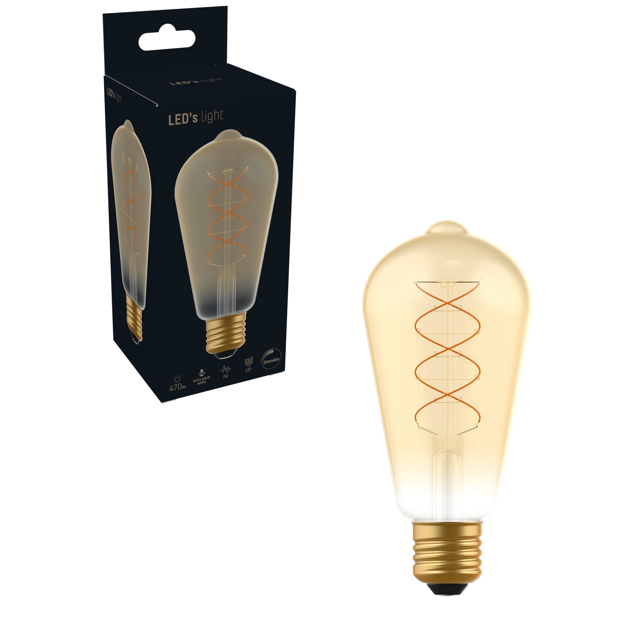 DecoDim LED Lamp Goud E27 - Dimbaar - Extra warm wit - ST64 Edison - 4W (25W) - LED.nl