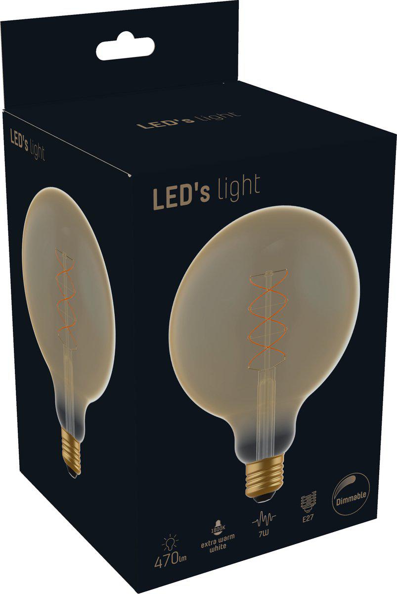 DecoDim LED Lamp Goud E27 - XXL Ø 12.5 cm - Dimbaar - Extra warm wit - 5W (25W) - LED.nl