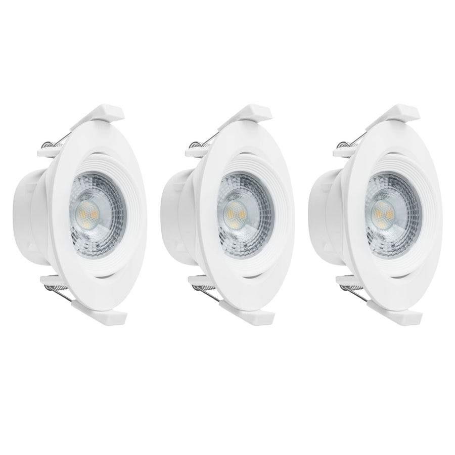 LED's Light 3-pack DimPro LED Recessed Spotlights White - Ø 68mm - Tiltable - Dimmable - Warm white - LED.nl