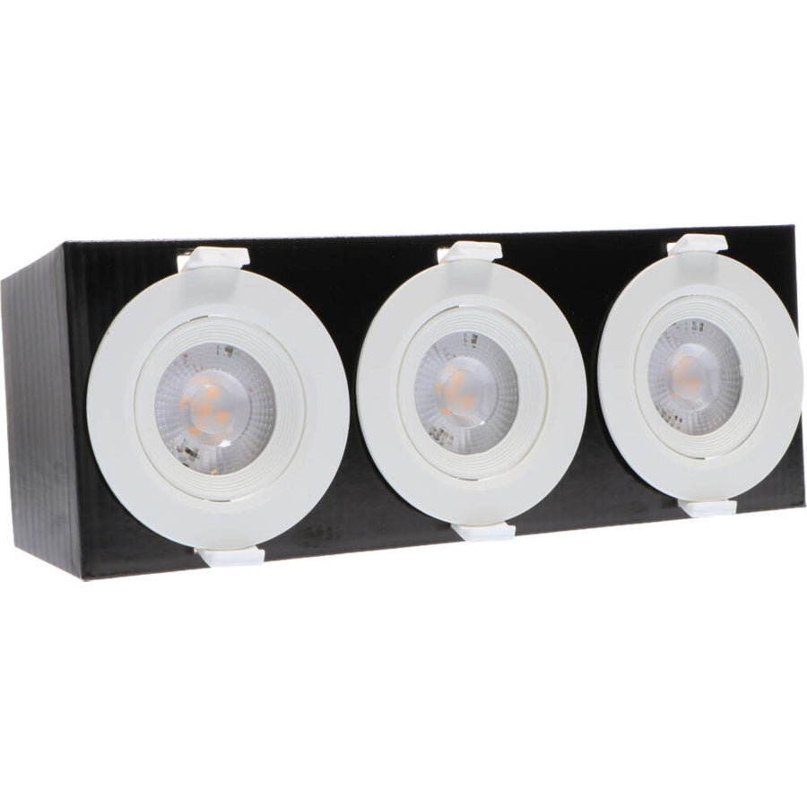 LED's Light 3-pack DimPro LED Recessed Spotlights White - Ø 68mm - Tiltable - Dimmable - Warm white - LED.nl