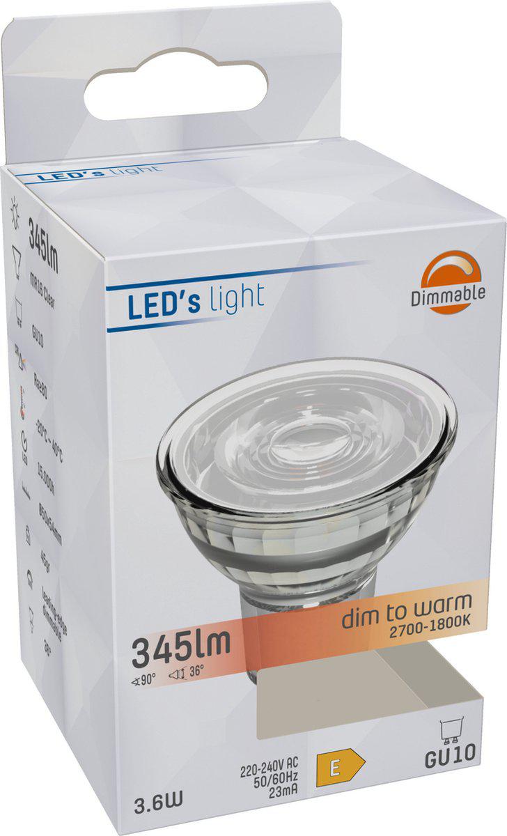 DimToWarm LED GU10 Spot - Helder - Dimbaar naar extra warm wit licht - 6.7W (80W) - LED.nl