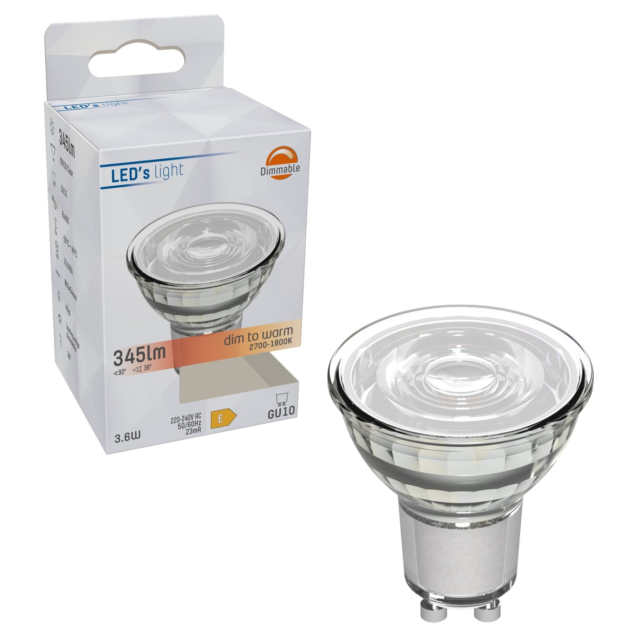 DimToWarm LED GU10 Spot - Helder - Dimbaar naar extra warm wit licht - 6.7W (80W) - LED.nl