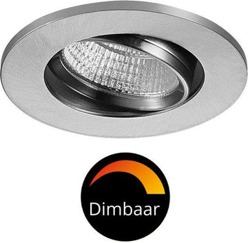 LED's Light Pro LED Einbaustrahler Nickel - DimToWarm - Ø 68mm - Schwenkbar - Warmweißes Licht - CRI95 - LED.de