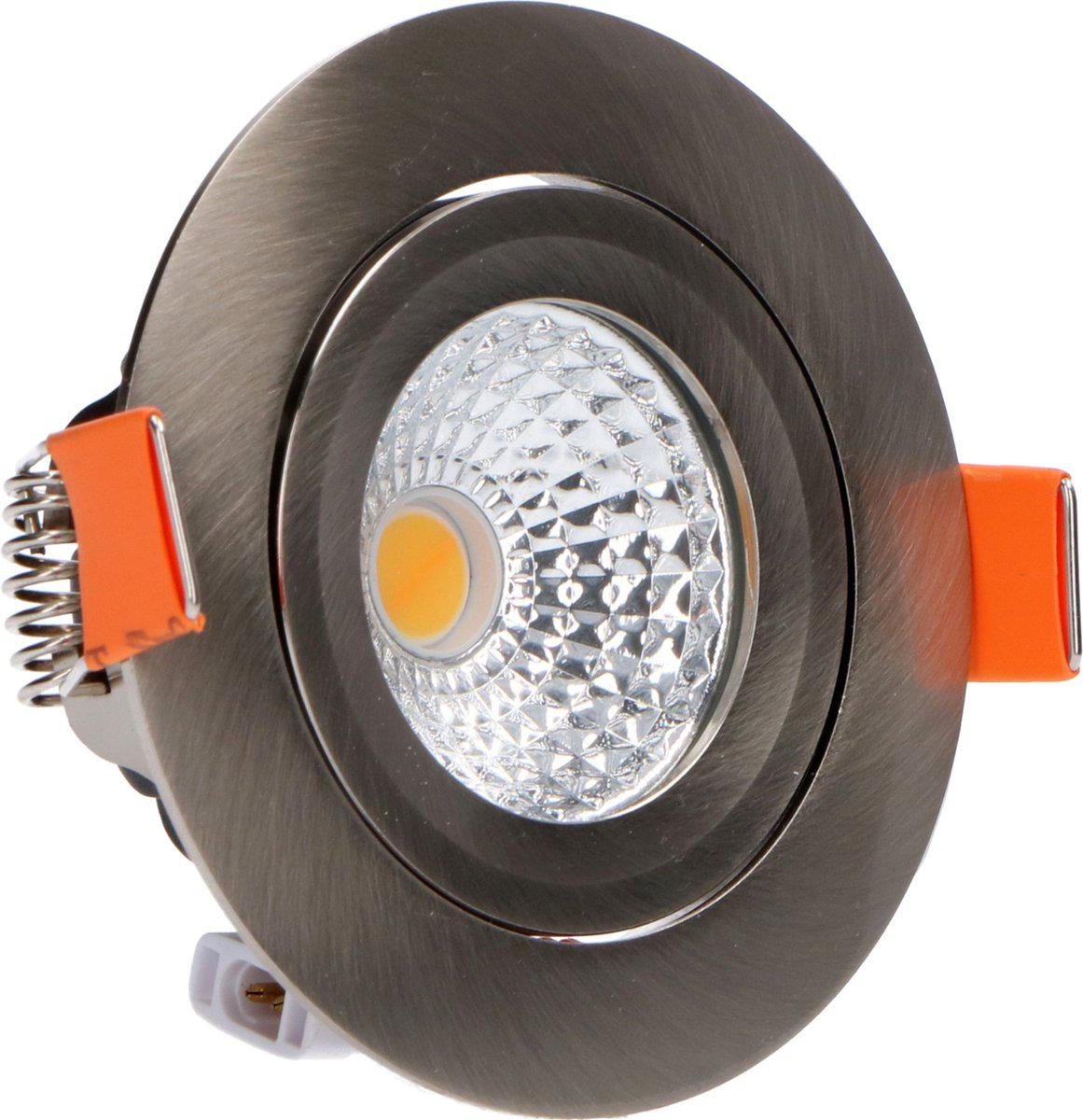 DimToWarm LED Inbouwspot nikkel - Ø68mm - Kantelbaar - Dimbaar warm wit licht - CRI95 - LED.nl
