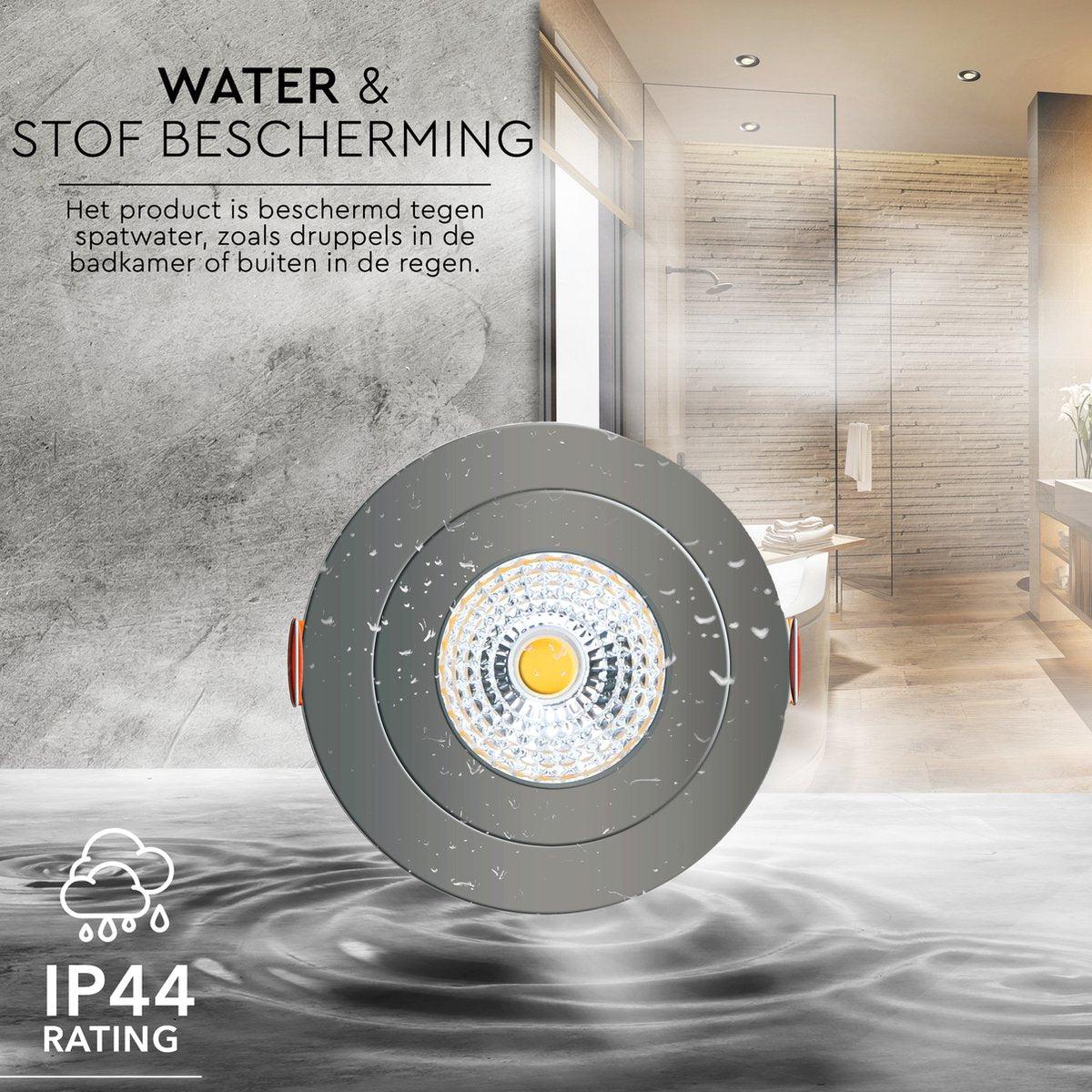 DimToWarm LED Inbouwspot nikkel - Ø68mm - Kantelbaar - Dimbaar warm wit licht - CRI95 - LED.nl