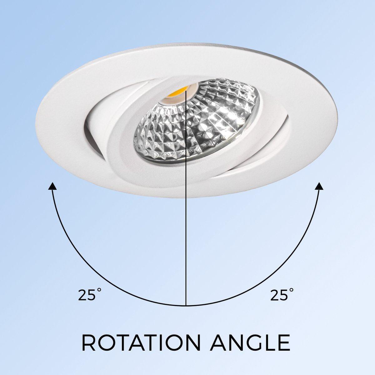 DimToWarm LED Inbouwspot wit - Ø68mm - Kantelbaar - Dimbaar warm wit licht - CRI95 - LED.nl