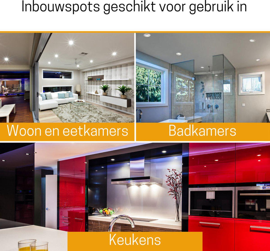 3 PACK - LED's Light Pro LED Inbouwspot Zwart - DimToWarm - Ø 68mm - Kantelbaar - Warm wit licht - CRI95- Dimbaar Inbouwspots LED.nl