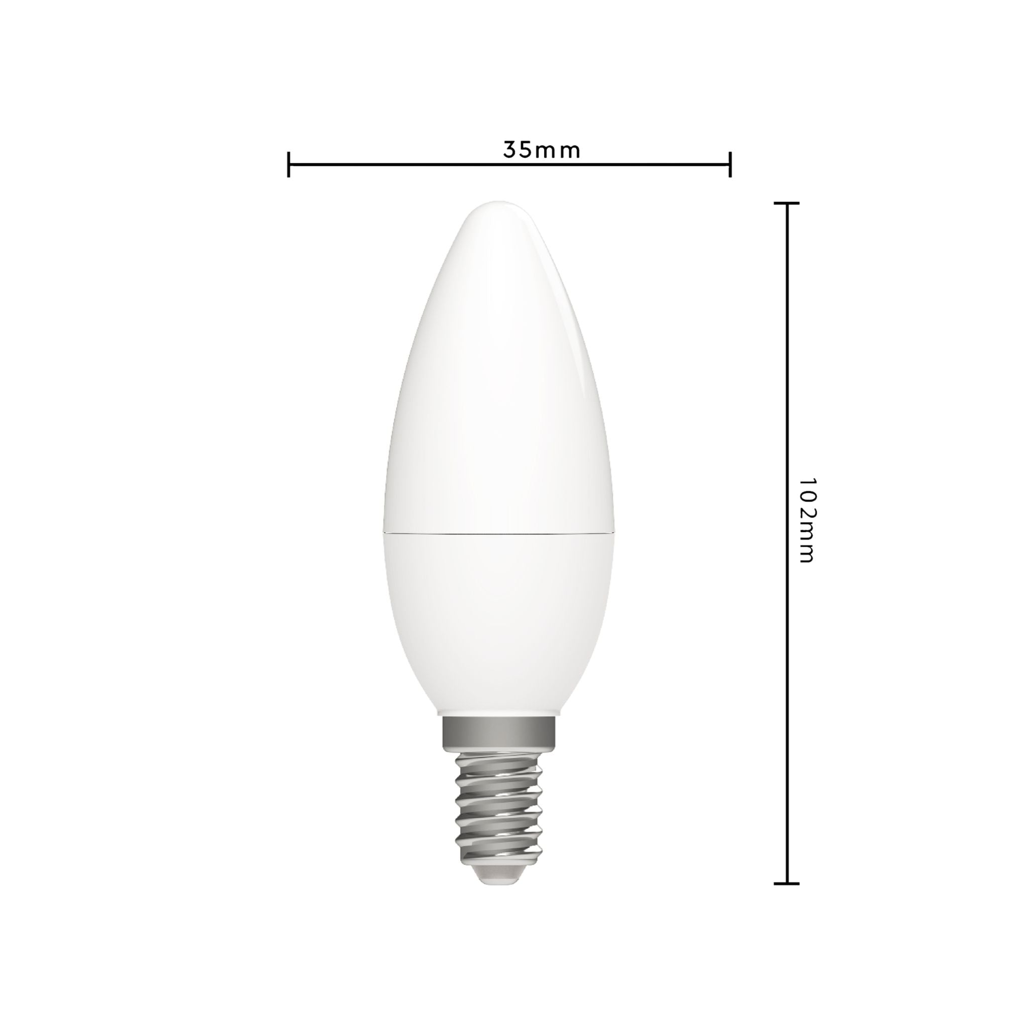 DimToWarm LED Kaarslamp E14 - Mat - Dimbaar naar extra warm wit - 5W (40W) - LED.nl