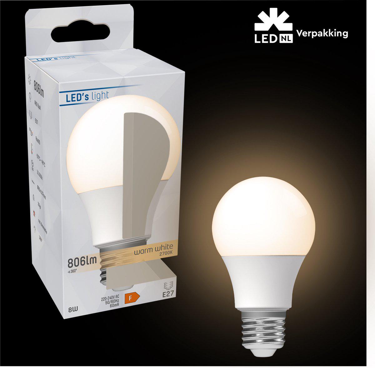 DimToWarm LED Lamp E27 - Mat - Dimbaar naar extra warm wit - 8W (60W) - LED.nl