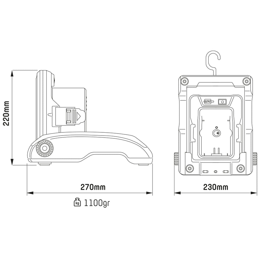 LED's Work 18V Draadloze LED Werklamp 2900 - Werkt op accu van Makita, Bosch, Dewalt, Milwaukee, Metabo – IP54 Bouwlampen LED.nl