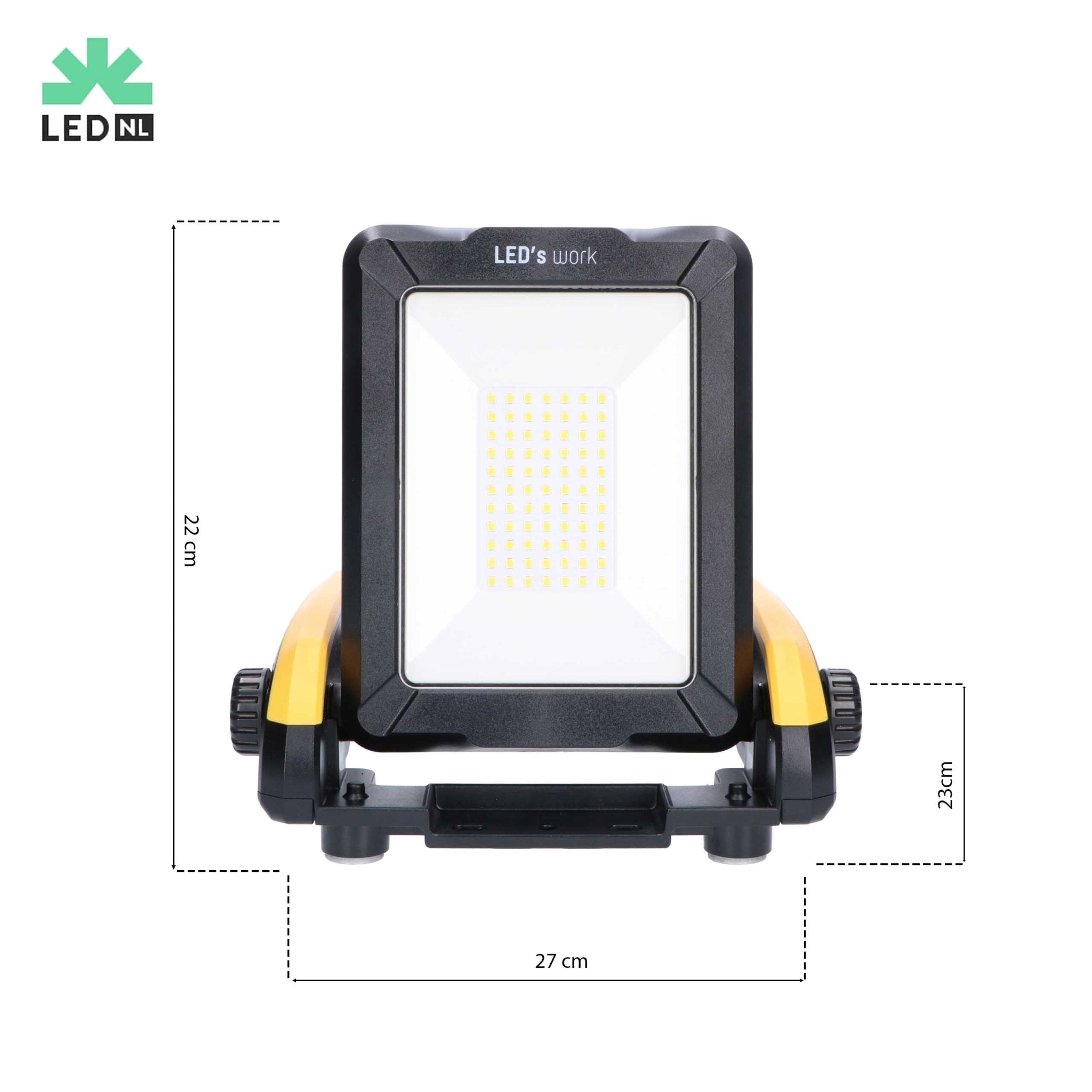 Draadloze LED bouwlamp – Werkt op accu van Makita, Bosch, Dewalt, Milwaukee, Metabo – IP54 - LED.nl