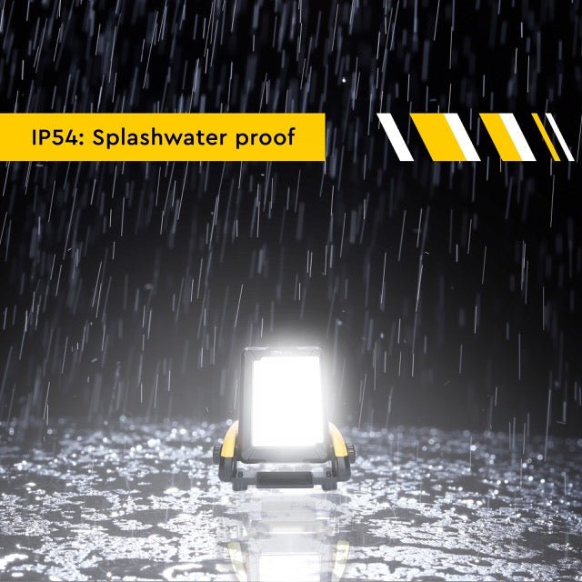 Draadloze LED bouwlamp – Werkt op accu van Makita, Bosch, Dewalt, Milwaukee, Metabo – IP54 - LED.nl