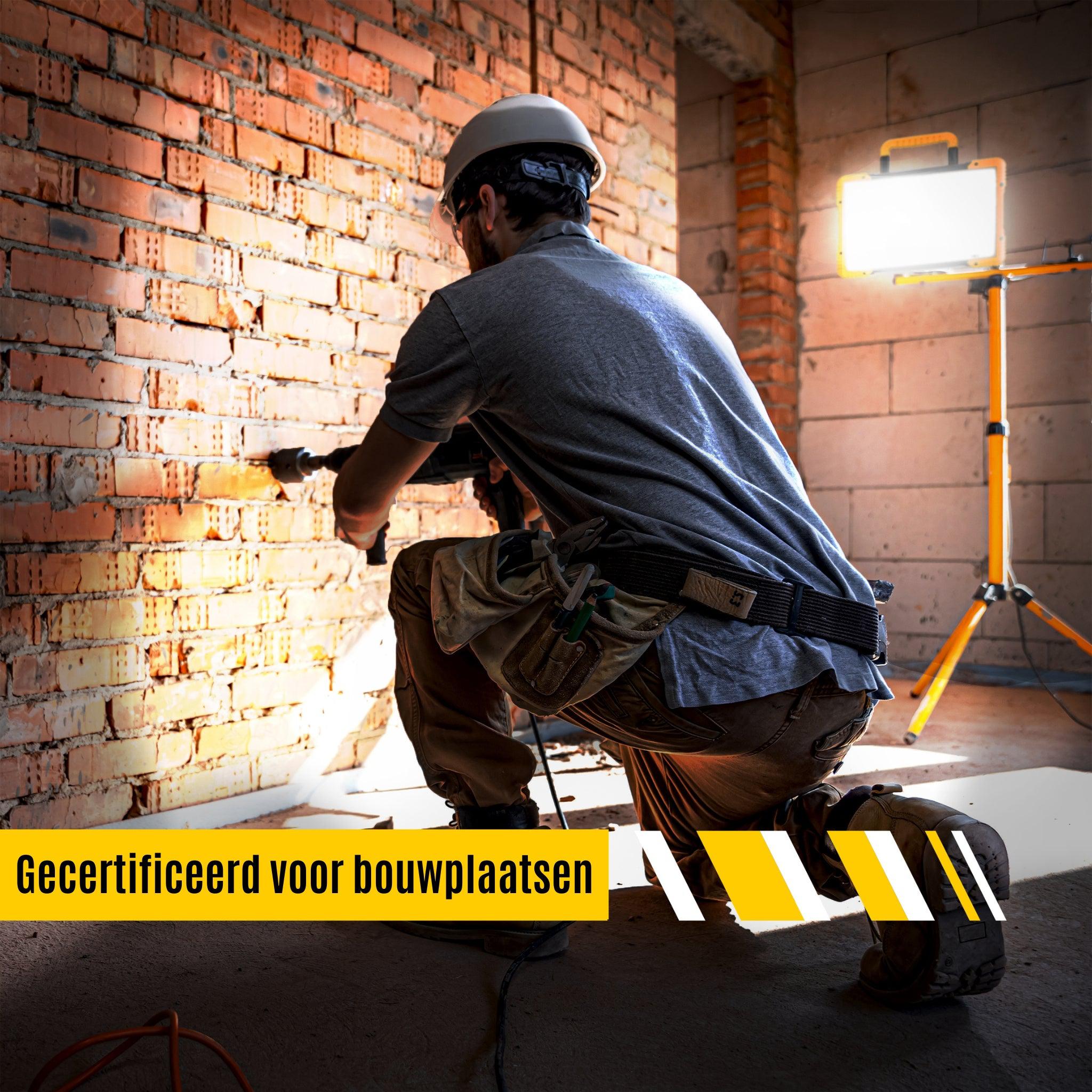 Draadloze LED bouwlamp – Werkt op accu’s van Bosch, Makita, DeWalt, Milwaukee en CAS (Metabo) – 5200 lumen – IP54 - LED.nl