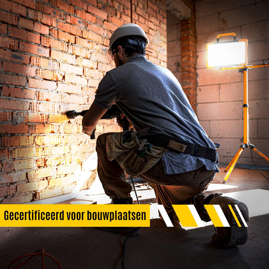 LED's Work Draadloze LED Bouwlamp 5200 - Werkt op accu's van Makita, Bosch, Dewalt, Milwaukee, Metabo – IP54 Bouwlampen LED.nl