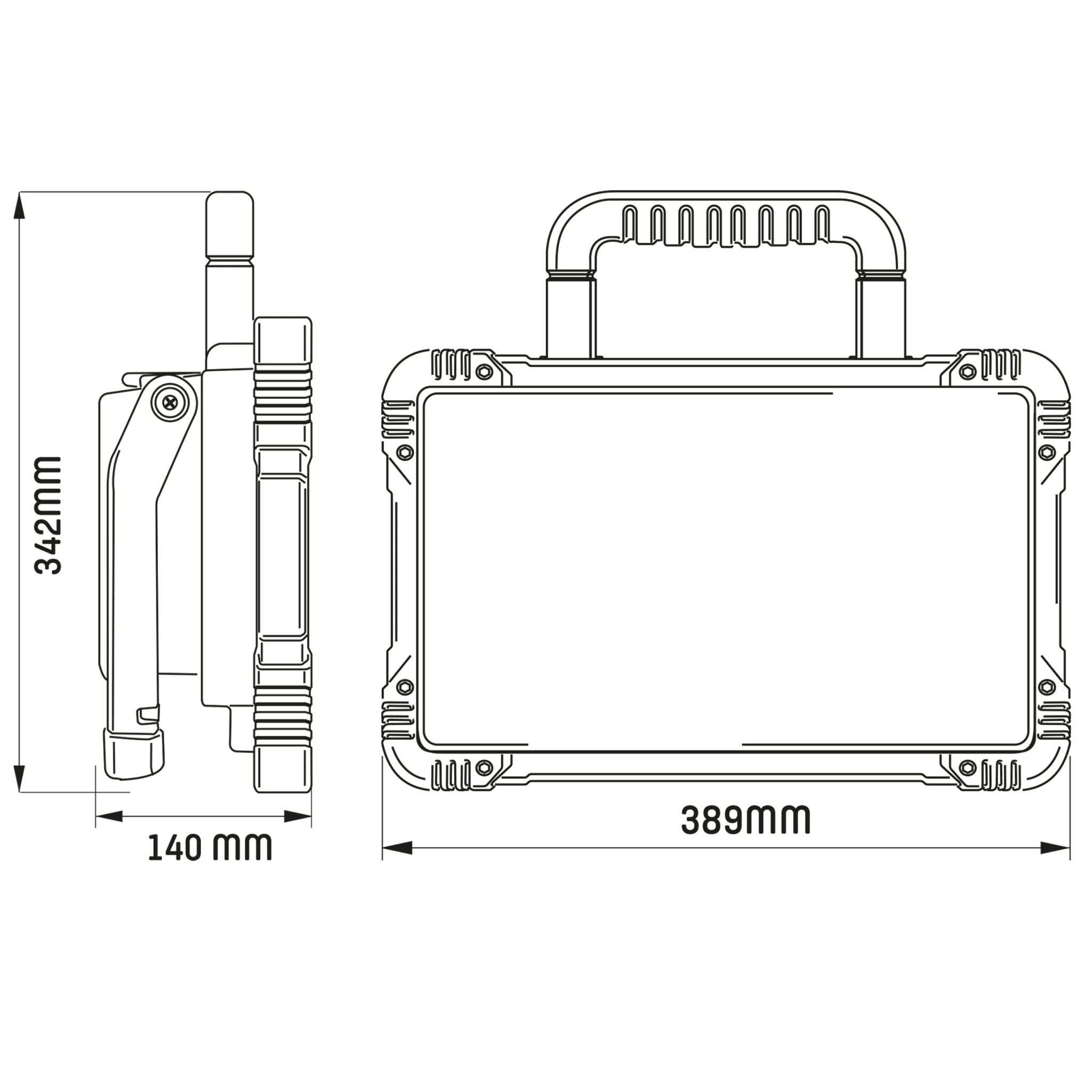 Draadloze LED bouwlamp – Werkt op accu’s van Bosch, Makita, DeWalt, Milwaukee en CAS (Metabo) – 5200 lumen – IP54 - LED.nl