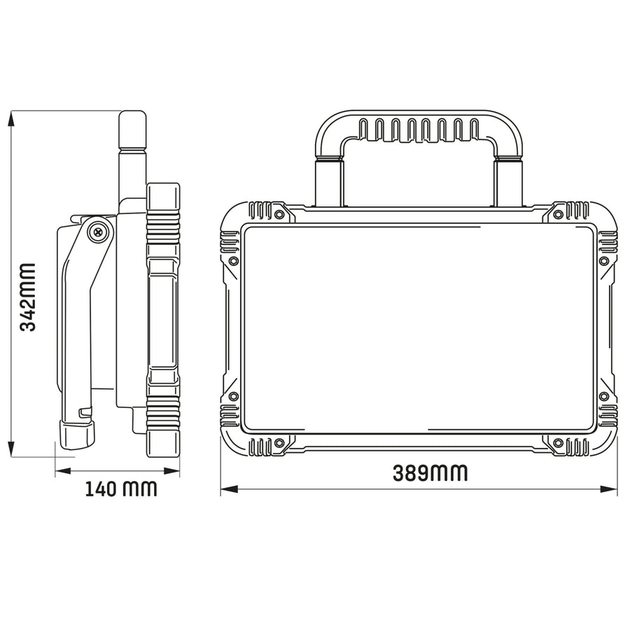LED's Work Draadloze LED Bouwlamp 5200 - Werkt op accu's van Makita, Bosch, Dewalt, Milwaukee, Metabo – IP54 Bouwlampen LED.nl