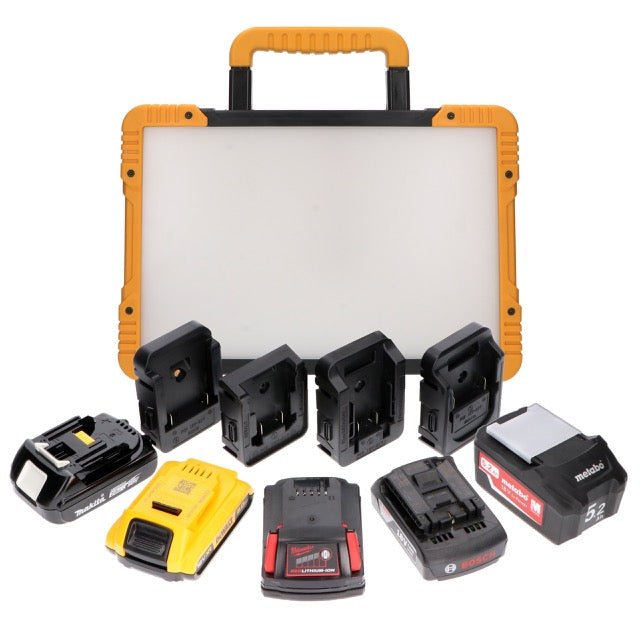 Draadloze LED bouwlamp – Werkt op accu’s van Bosch, Makita, DeWalt, Milwaukee en CAS (Metabo) – 5200 lumen – IP54 - LED.nl