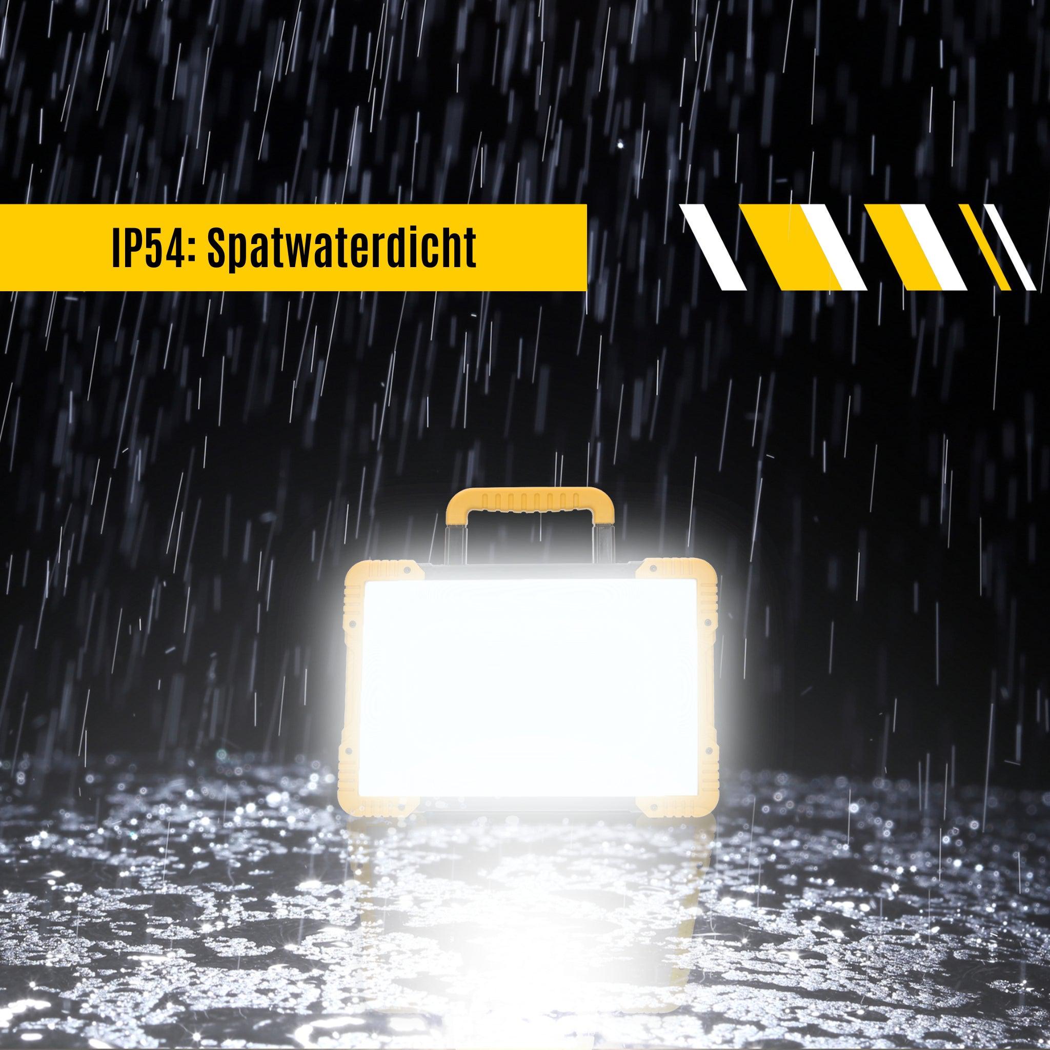 Draadloze LED bouwlamp – Werkt op accu’s van Bosch, Makita, DeWalt, Milwaukee en CAS (Metabo) – 5200 lumen – IP54 - LED.nl