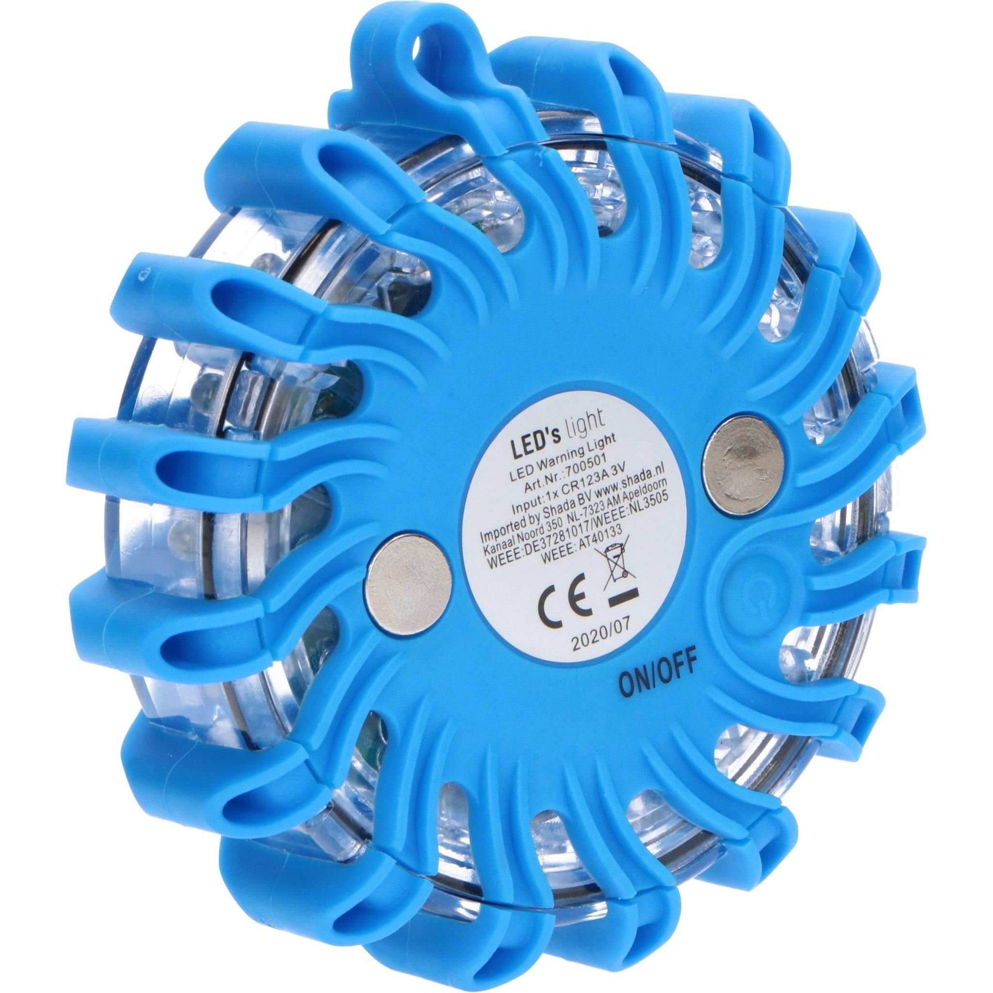 Draadloze LED Zwaailamp Blauw op batterijen - 9 standen - Magnetisch & Waterdicht - LED.nl