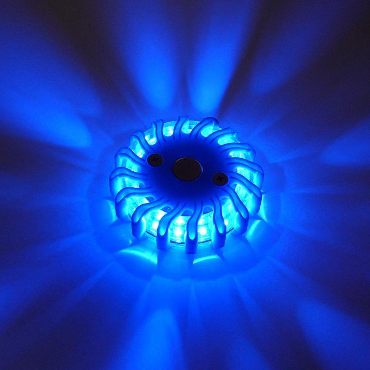 Draadloze LED Zwaailamp Blauw op batterijen - 9 standen - Magnetisch & Waterdicht - LED.nl