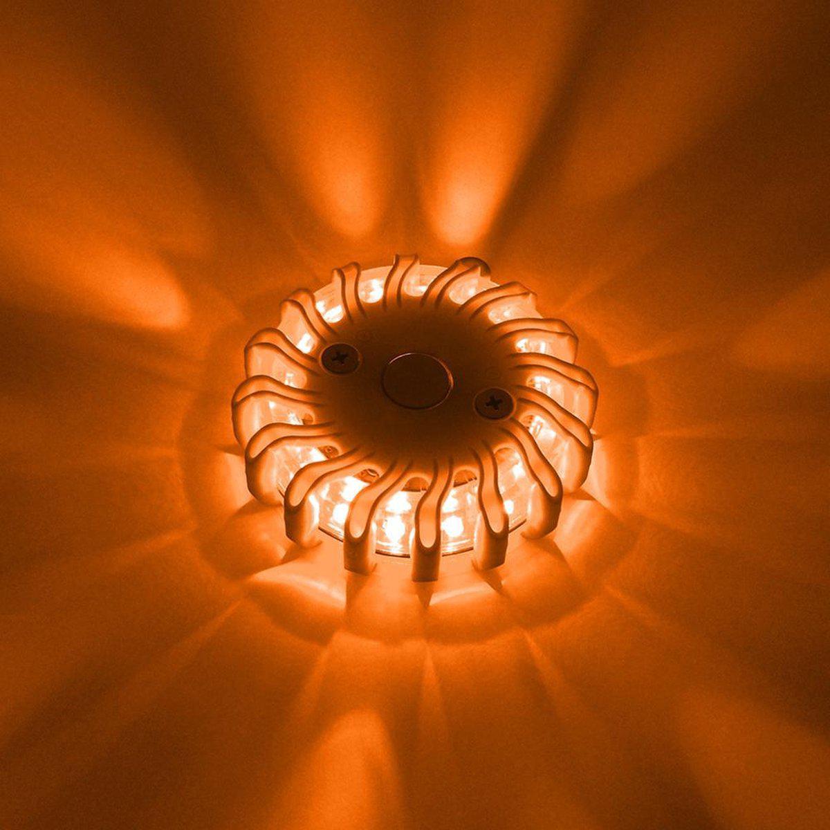 Draadloze LED Zwaailamp Oranje op batterijen - 9 standen - Magnetisch & Waterdicht - LED.nl