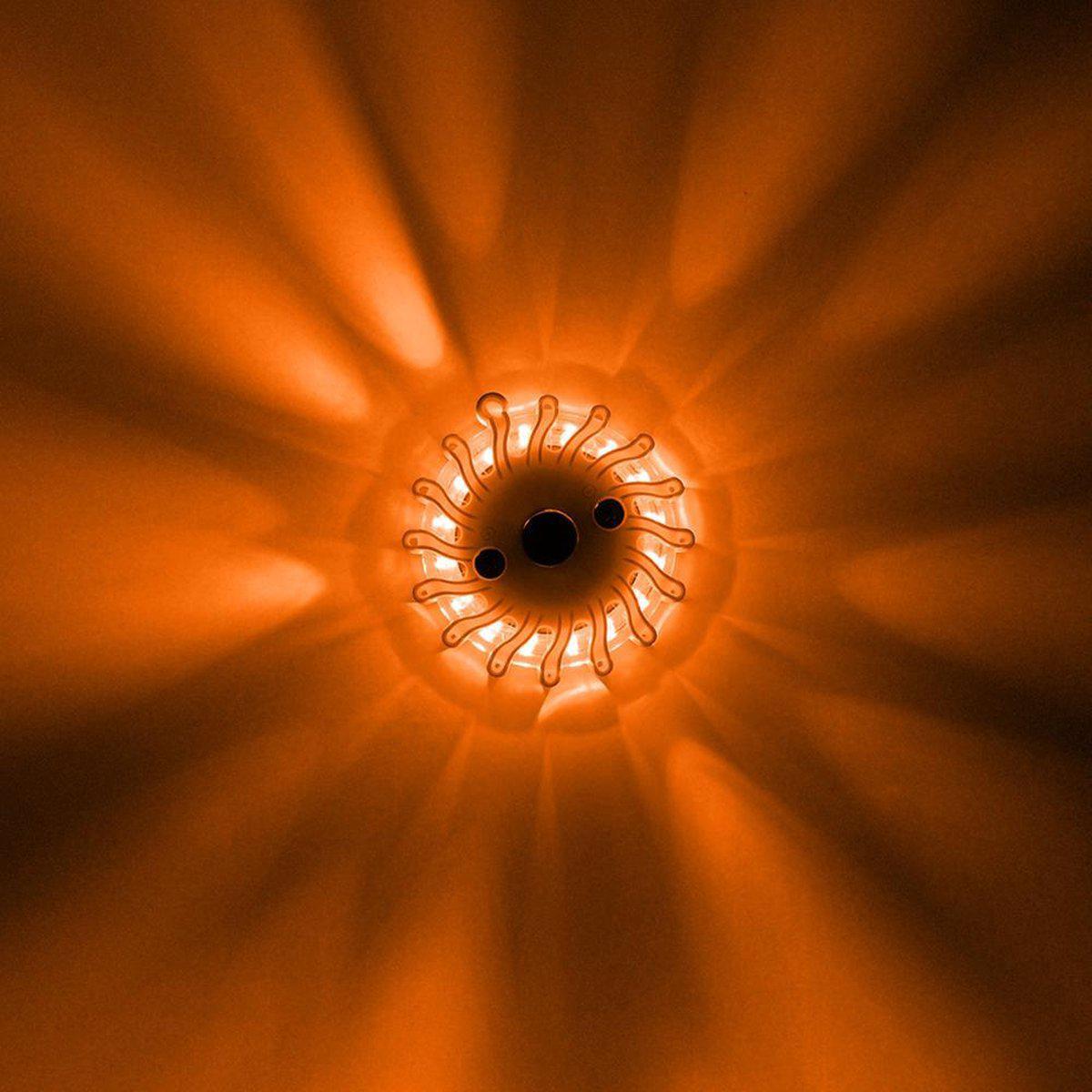 Draadloze LED Zwaailamp Oranje op batterijen - 9 standen - Magnetisch & Waterdicht - LED.nl