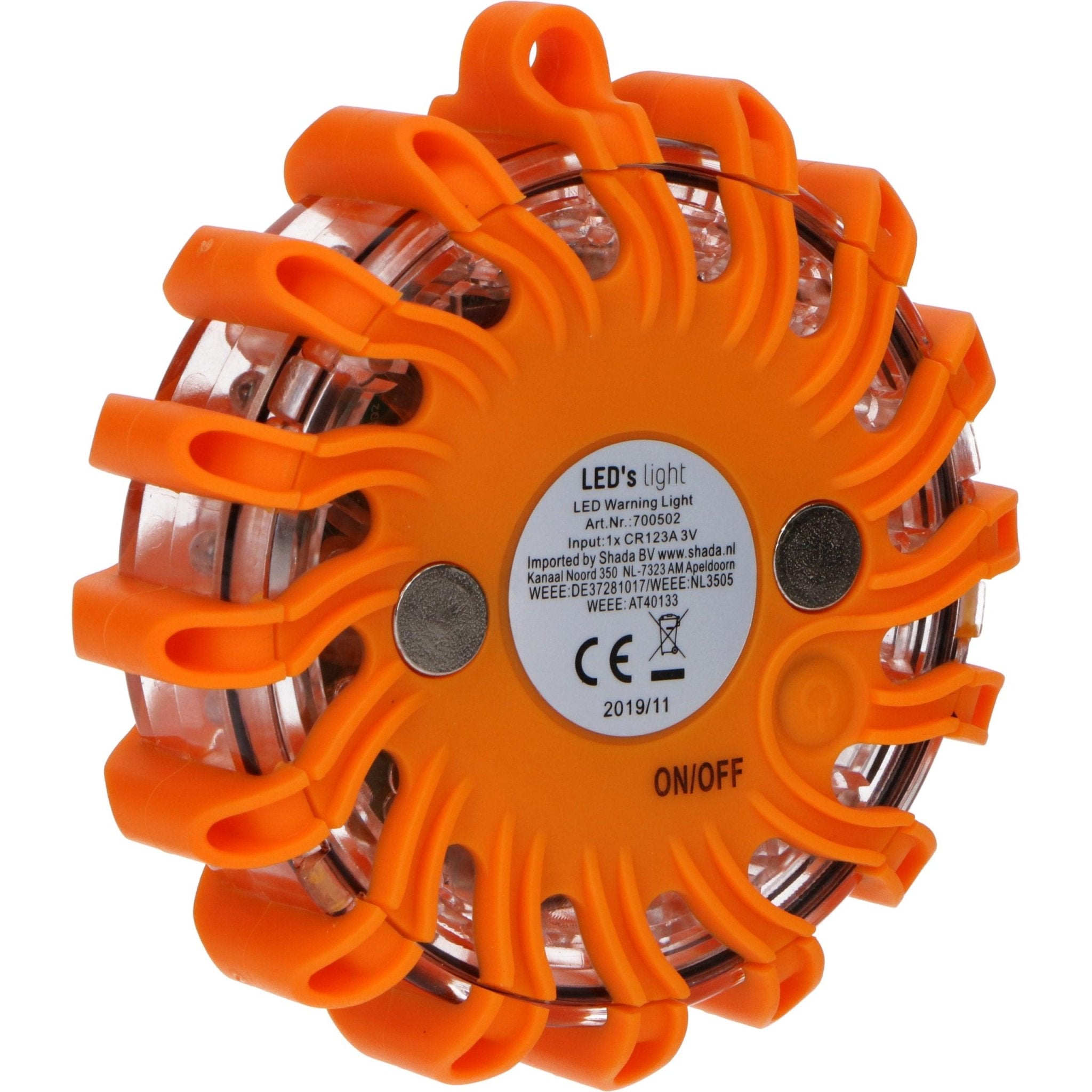 Draadloze LED Zwaailamp Oranje op batterijen - 9 standen - Magnetisch & Waterdicht - LED.nl