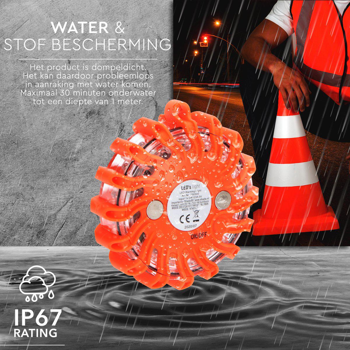Draadloze LED Zwaailamp Rood op batterijen - 9 standen - Magnetisch & Waterdicht - LED.nl