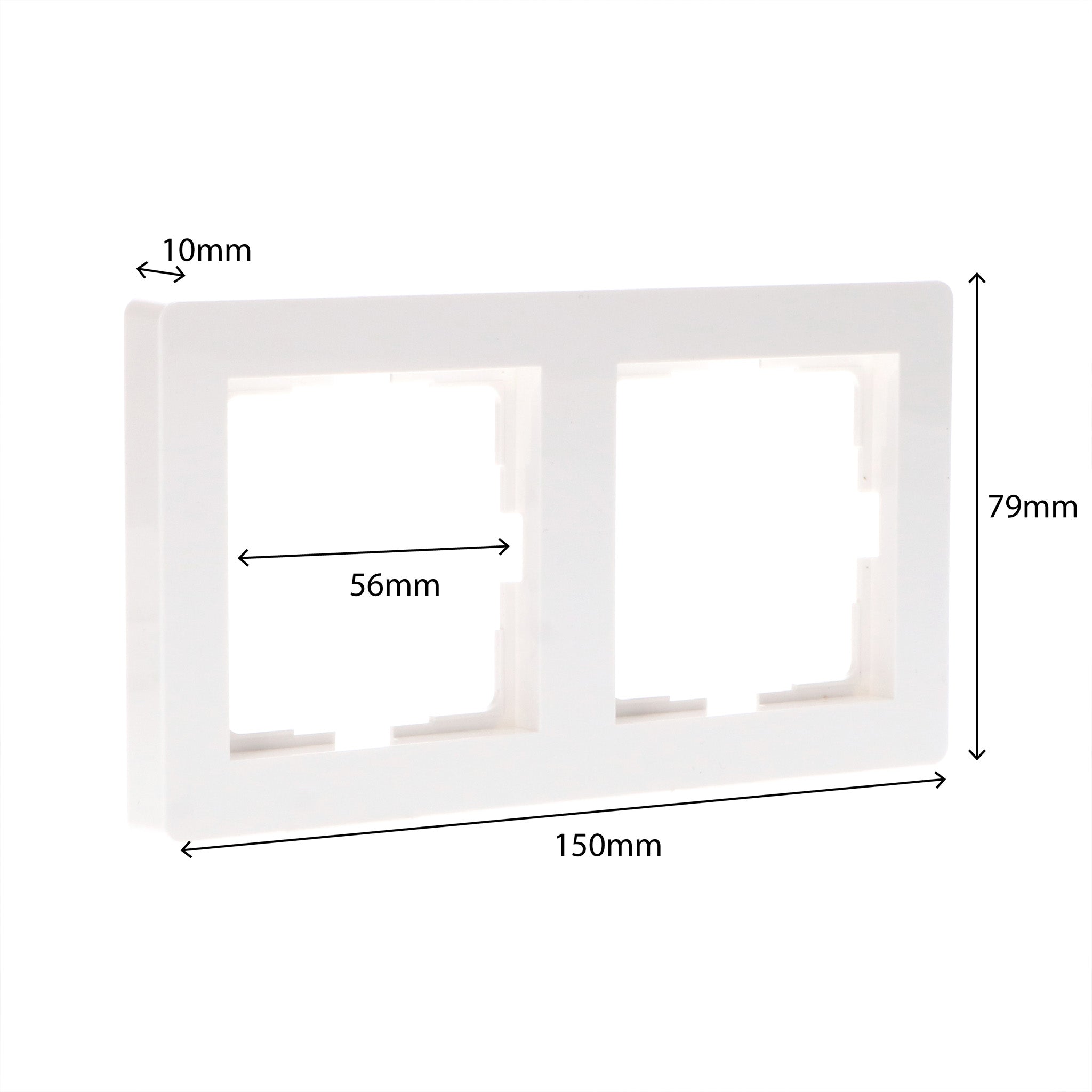Dubbelframe voor wandcontactdoos - Universeel - 55 x 55 mm - Wit - LED.nl
