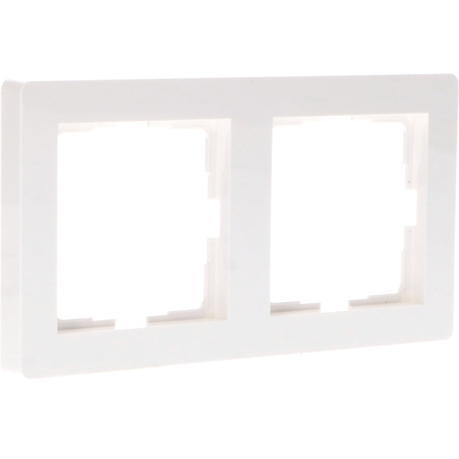 Double frame for wall socket - Universal - 55 x 55 mm - White - LED.nl