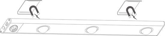 EasyFix LED Kastverlichting met bewegingssensor - 3 lichtpunten - Oplaadbaar & Draadloos - 35 cm - LED.nl