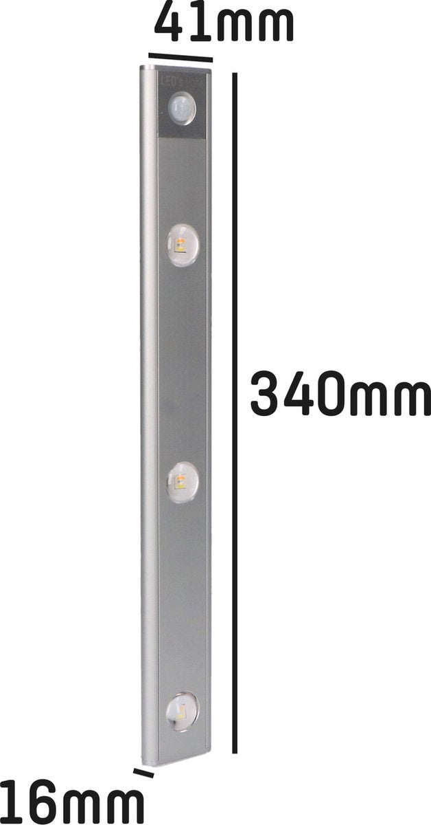 EasyFix LED Kastverlichting met bewegingssensor - 3 lichtpunten - Oplaadbaar & Draadloos - 35 cm - LED.nl
