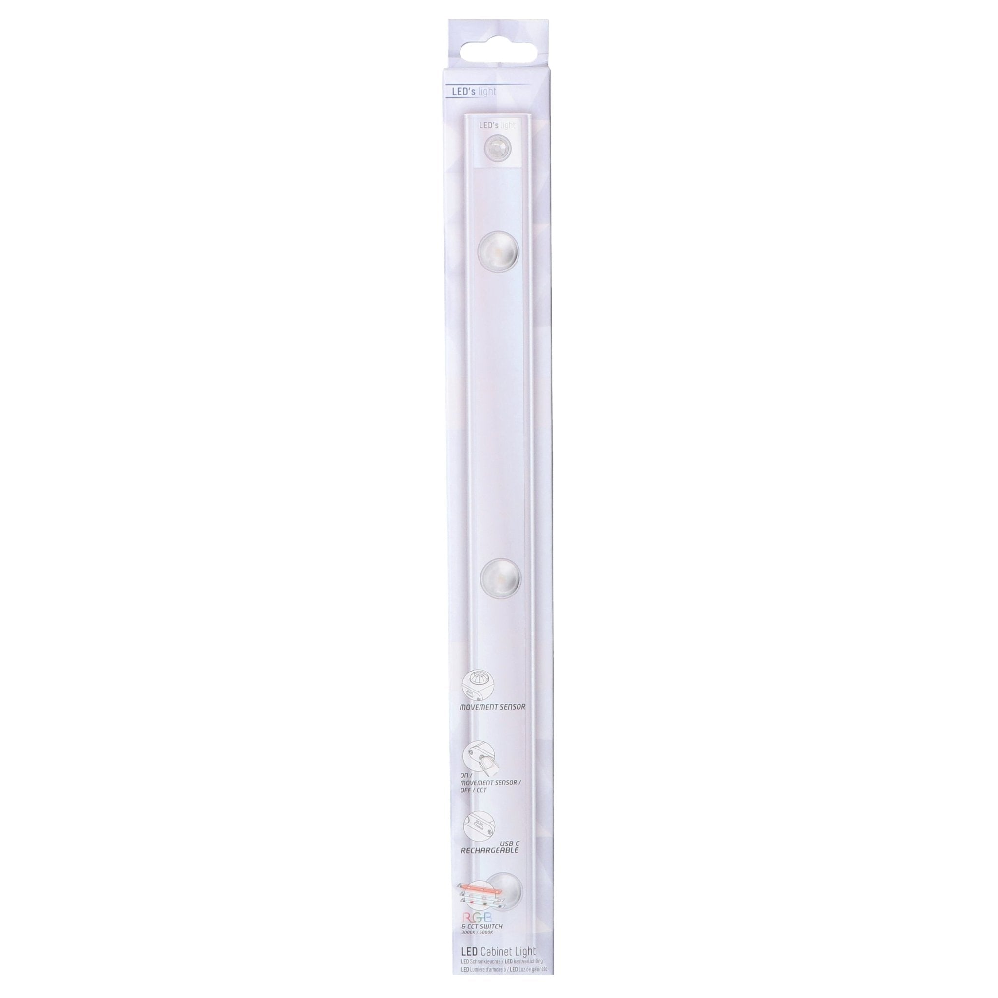 EasyFix LED Kastverlichting met bewegingssensor - 3 lichtpunten - Oplaadbaar & Draadloos - 35 cm - LED.nl