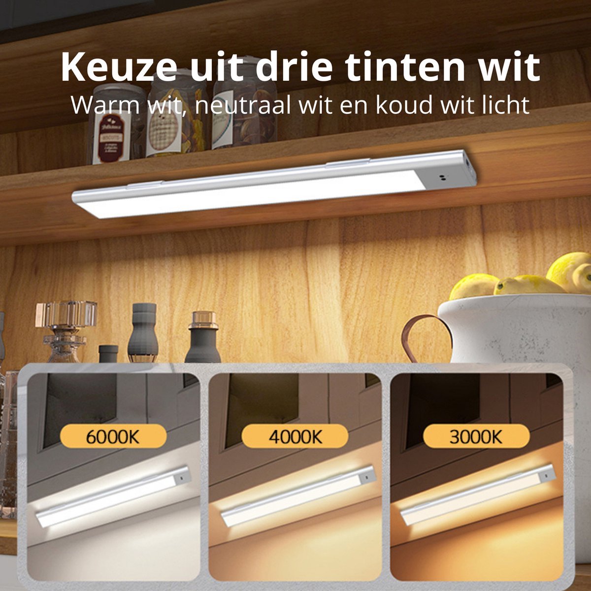 EasyFix LED Keuken kastverlichting met zwaai sensor - Oplaadbaar & Draadloos - 40 cm - LED.nl