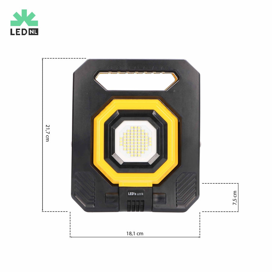 LED's Work Rechargeable Work Light 1500 - Rechargeable with battery - Wireless - IP54 waterproof - LED.nl