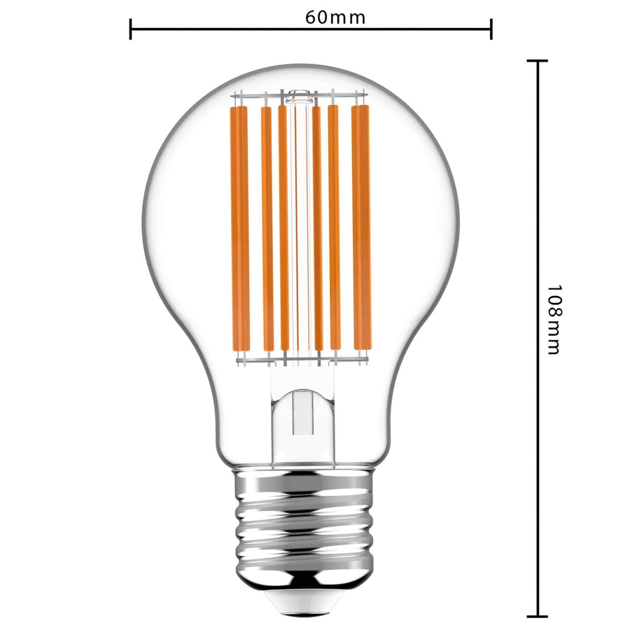 Ultra LED Filamentlampe E27 - Energielabel A - Transparent - 3,8W = 60W - LED.de