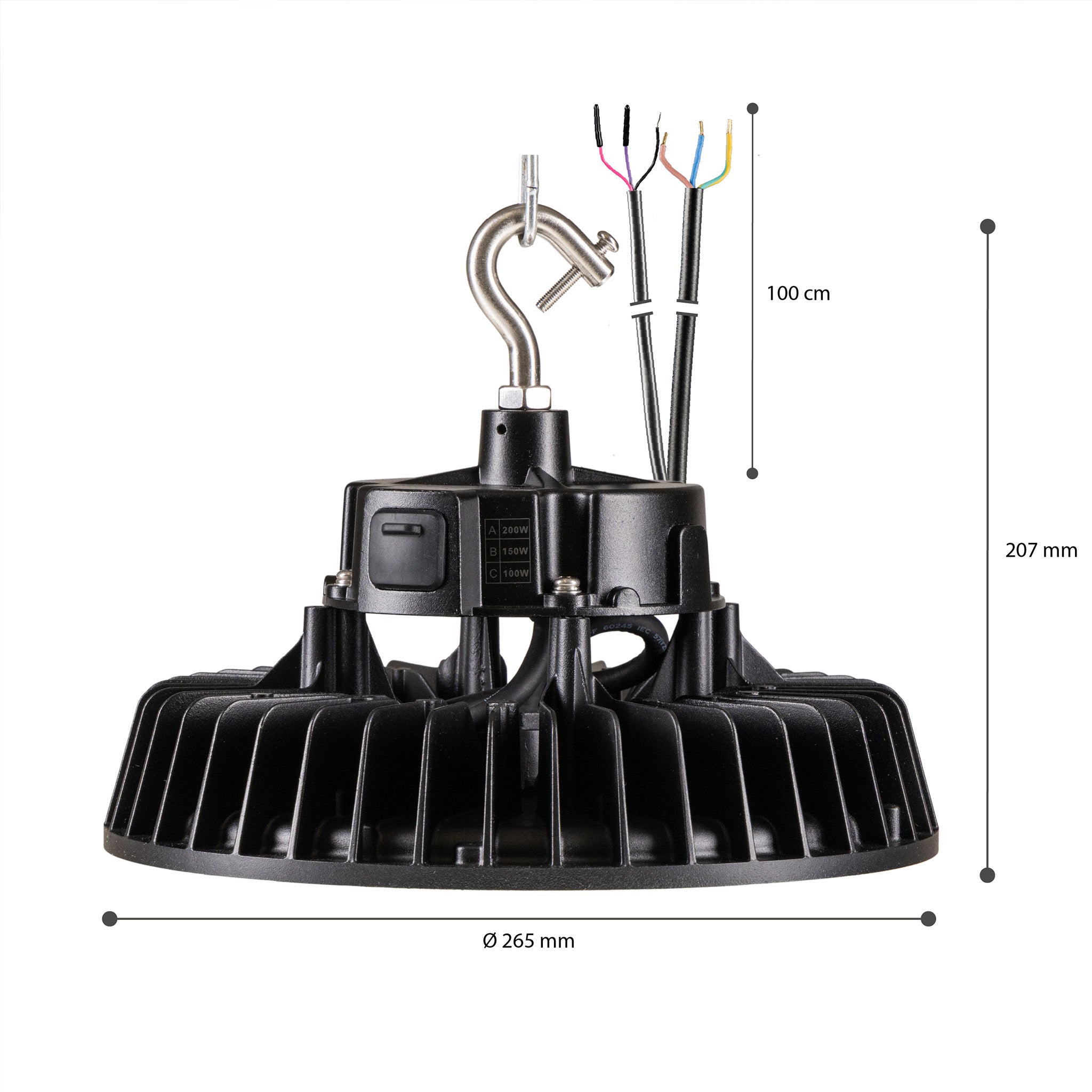 Elite LED High Bay 200W - Dimbaar met schakelaar - Voor hoge plafonds - 30000 lm - LED.nl