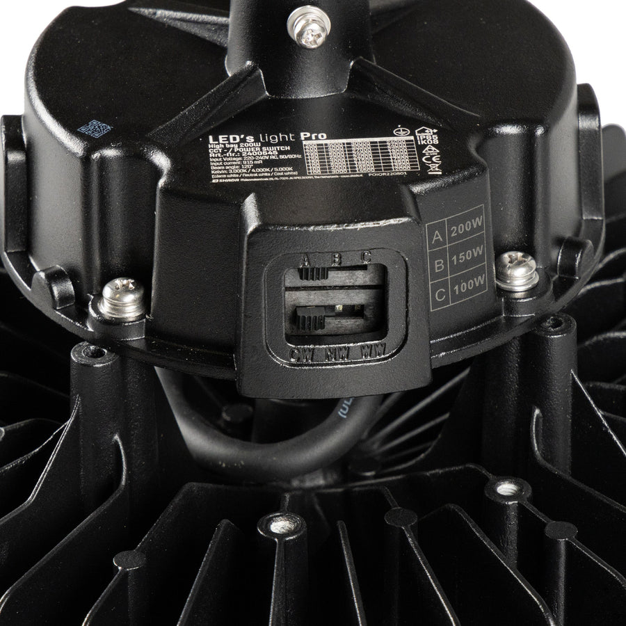 LED's Light pro High Bay - 200W 30000lm powerselect dimbaar CCT 3000K/4000K/5000K - Lumileds LED - Sosen Driver High bays LED.nl