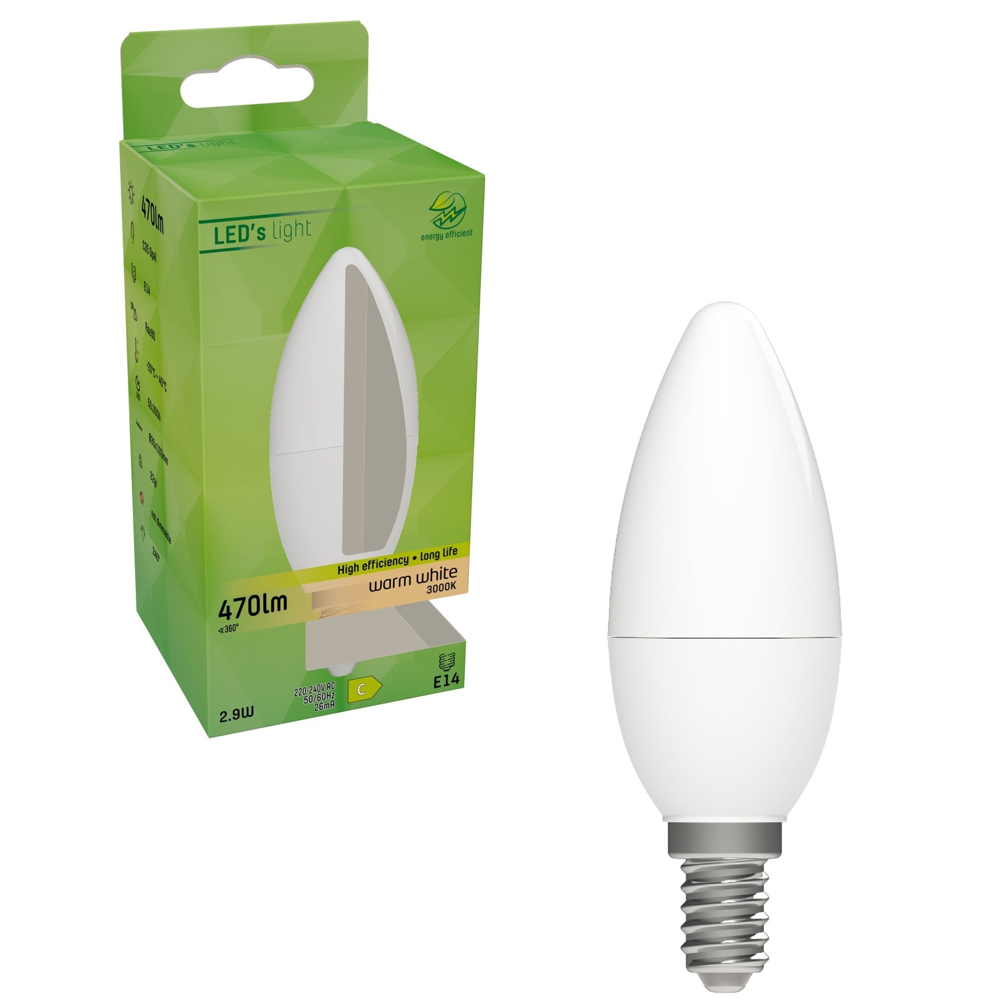 Elite LED Kaarslamp E14 Mat - Gaan tot 25 jaar mee - Warm wit - 2.9W vervangt 40W - LED.nl