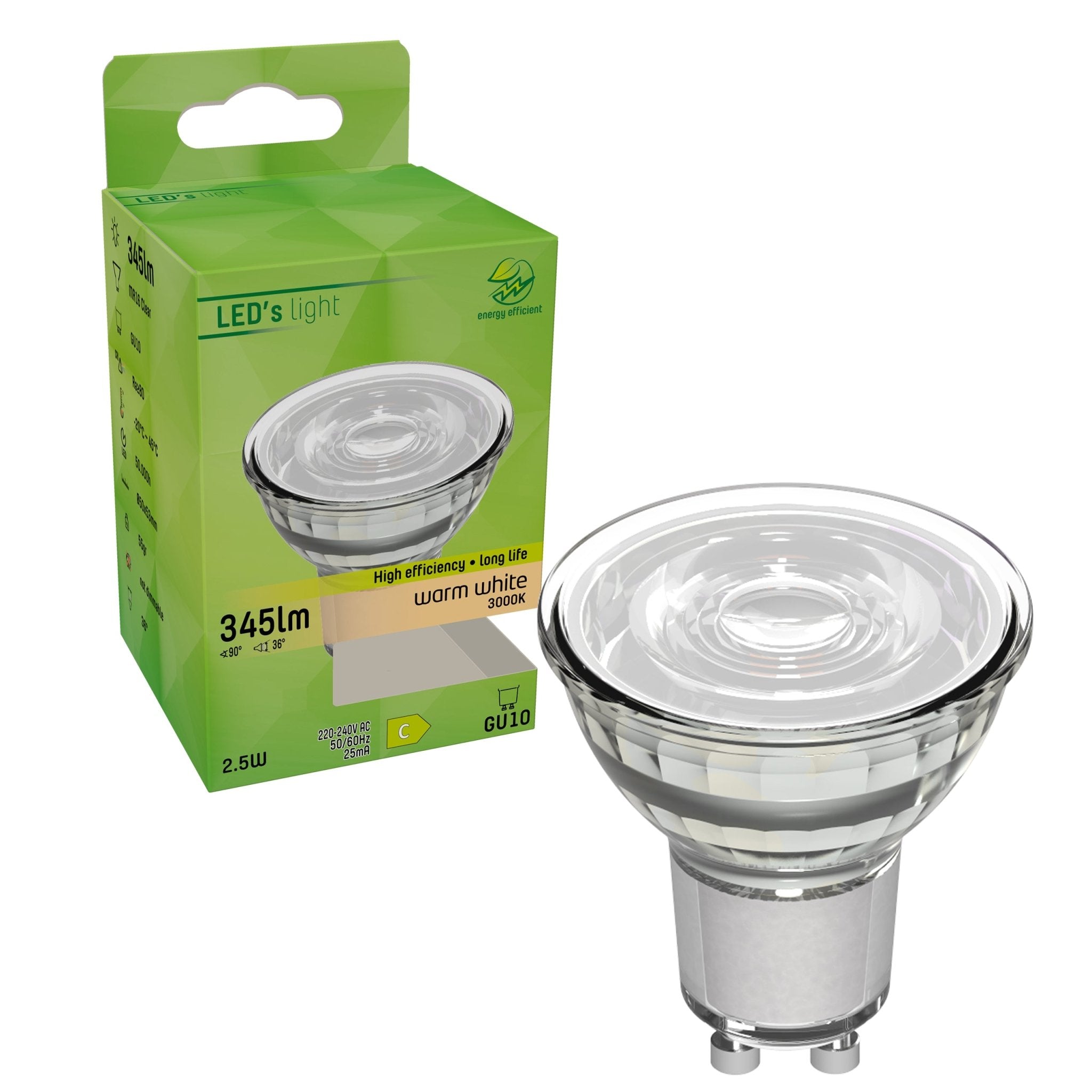 Elite LED Spot GU10 - Gaan tot 25 jaar mee - Warm wit - 2.5W vervangt 50W - LED.nl